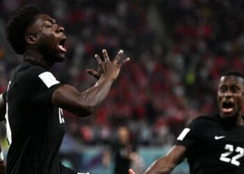 Alphonso Davies scores Canada’s first goal at a finals in loss to Croatia