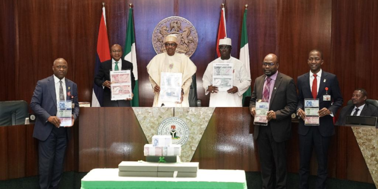 Nigerian president launches re-designed local banknotes
