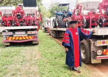 President donates farming equipment, bus to Solusi