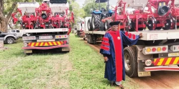 President donates farming equipment, bus to Solusi