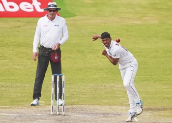 Ballance blow. . . Motie’s bowling display puts West Indies in control