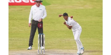 Ballance blow. . . Motie’s bowling display puts West Indies in control